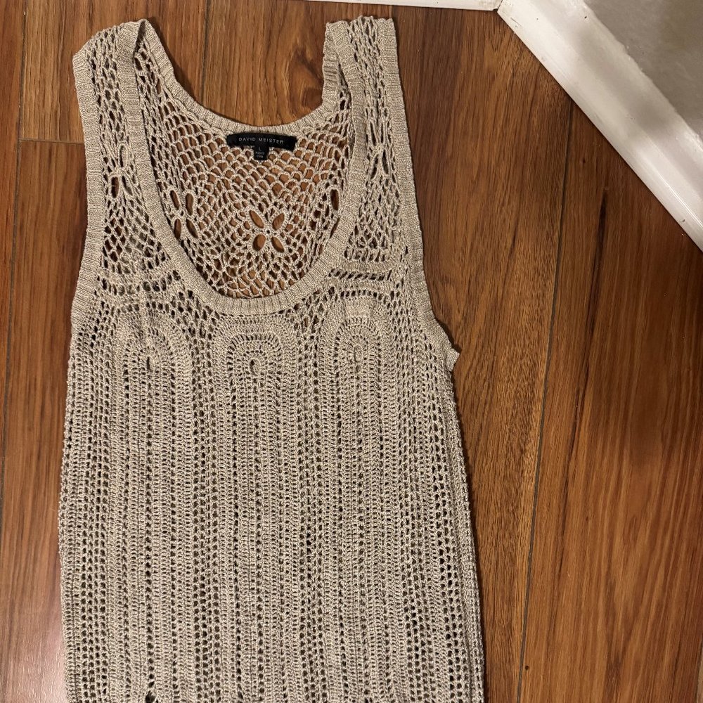 David Meister Crochet Tank Top